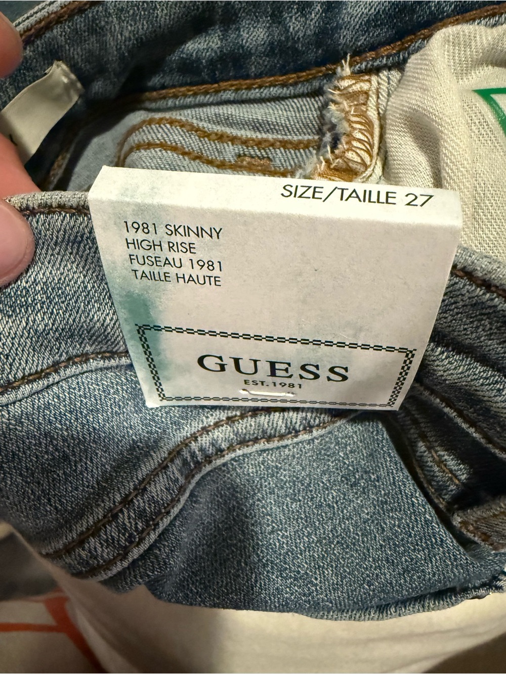 NWT GUESS Women's 1981 High Waisted Skinny Jeans Size 27 Zircon Blue NWT - Picture 12 of 15